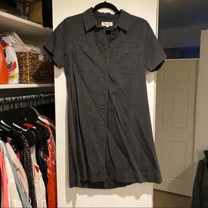 Madewell Size Medium Washed Black Chambray Dress